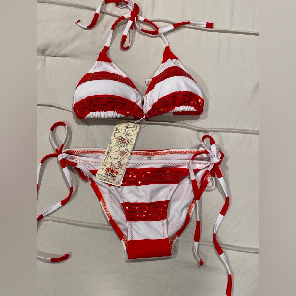 Bikini swimsuit.